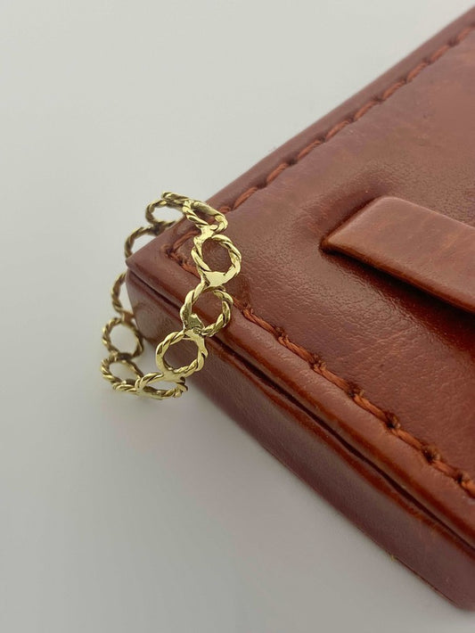 18K Real Gold Twisted circles Ring - Embellish Gold