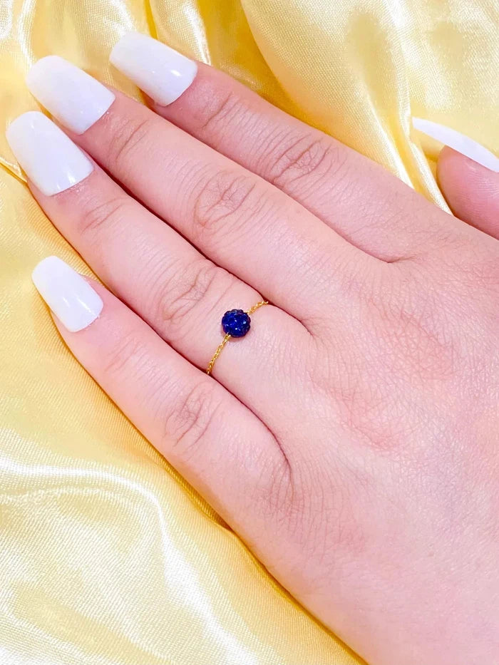 18k Real Gold Swarovski Chain Ring - Embellish Gold