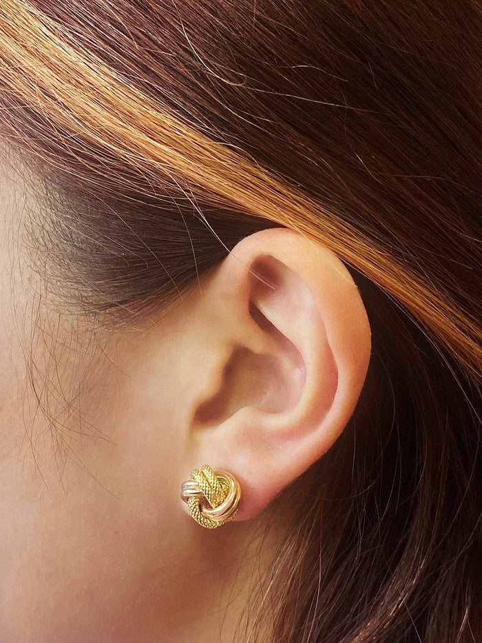 18k Real Gold Loveknot Earrings - Embellish Gold