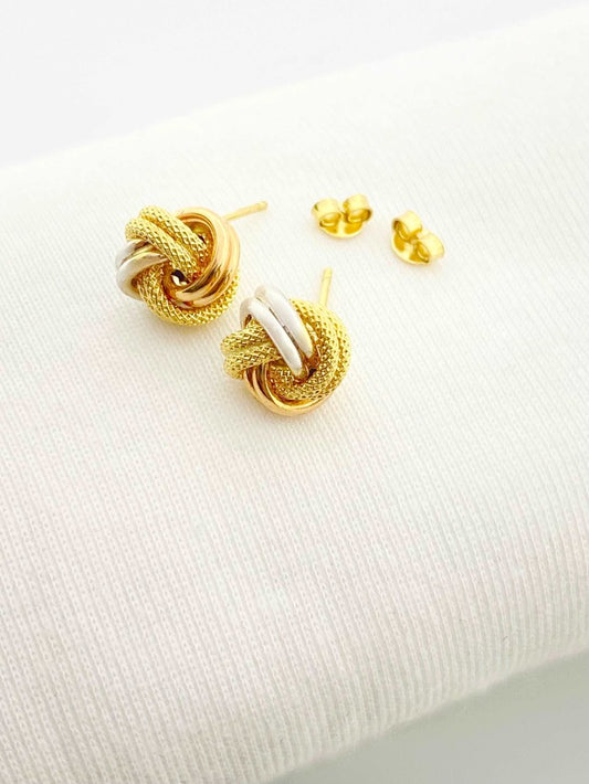 18k Real Gold Loveknot Earrings - Embellish Gold
