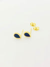 18k Real Gold Black Droplet Earrings - Embellish Gold