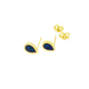 18K Gold Black Droplet Earrings