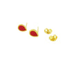 18K Real Gold Red Droplet Earrings - Embellish Gold