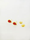 18k Real Gold Red Droplet Earrings - Embellish Gold