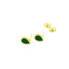 18K Real Gold Green Droplet Earrings - Embellish Gold