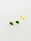 18k Real Gold Green Droplet earrings - Embellish Gold