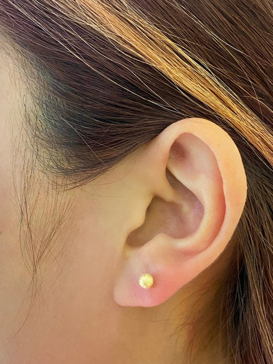 18k Real Gold Glitter ball earrings - Embellish Gold