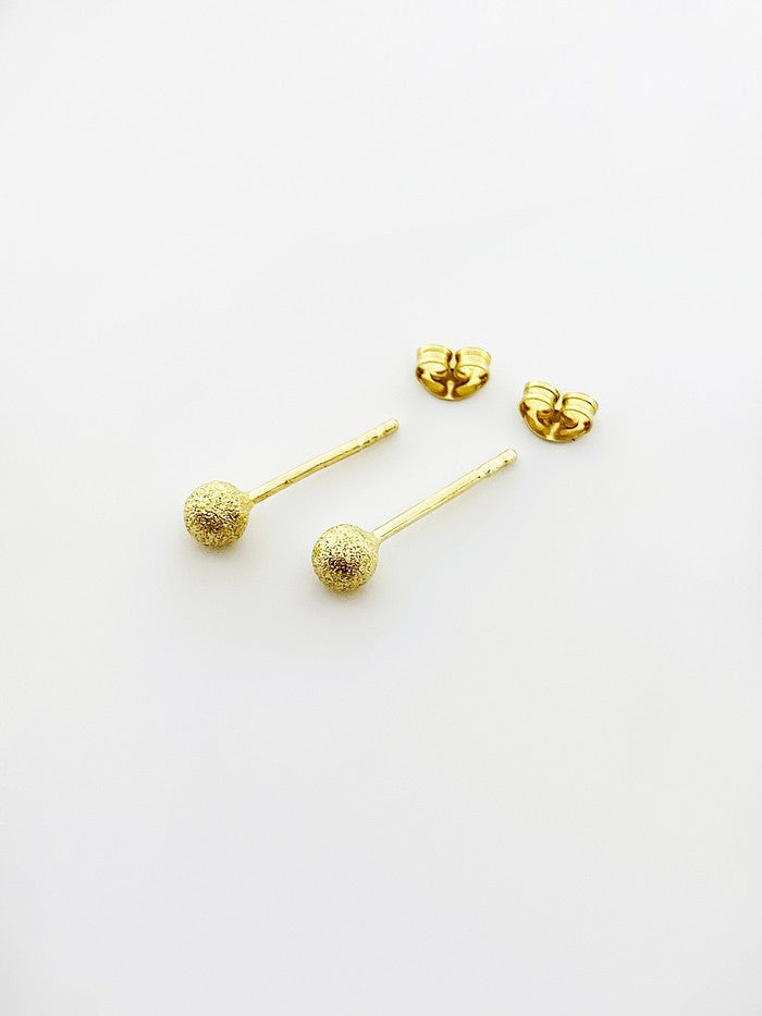 18k Real Gold Glitter ball earrings - Embellish Gold
