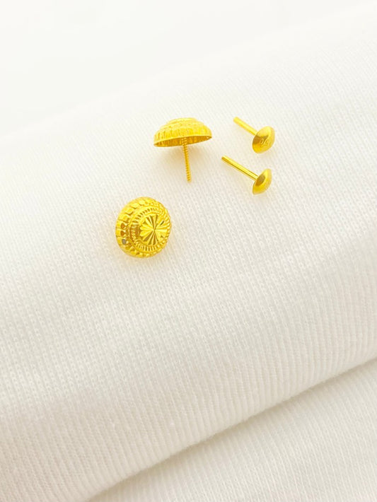 18k Real Gold Sunflower screw earrings - Embellish Gold