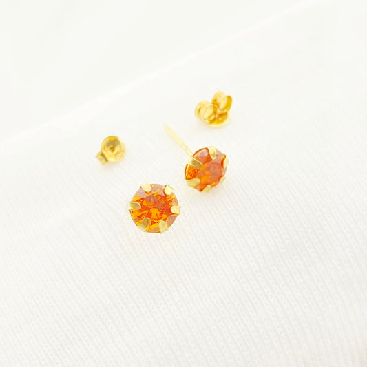 18k Gold Orange Zircon Earrings - Embellish Gold