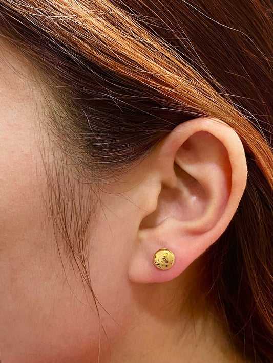 18k Real Gold Butterfly Texture Earrings - Embellish Gold