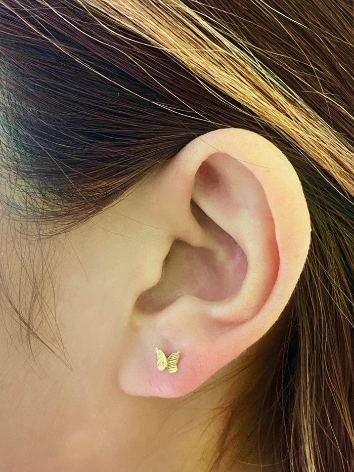 18k Real Gold Baby Butterfly Earrings - Embellish Gold