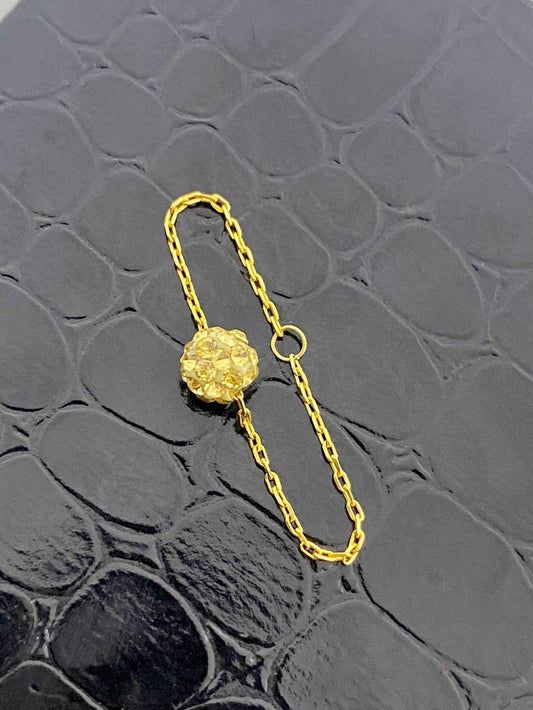 18k Real Gold Gold Swarovski Chain Ring - Embellish Gold