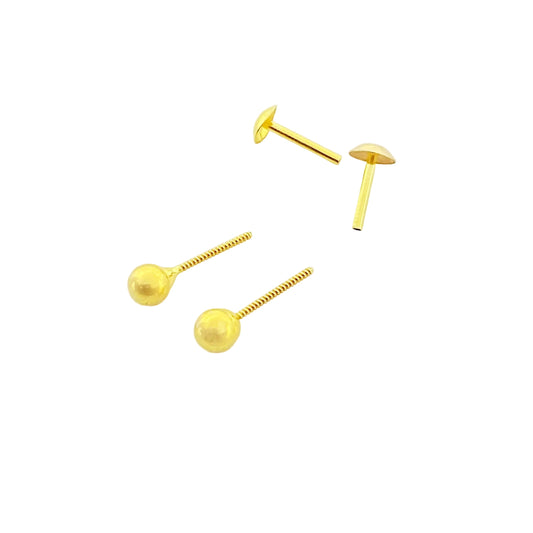 18K Gold Balls Screw Earrings - Embellish Gold