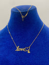 18K Real Gold Love necklace with hanging heart - Embellish Gold