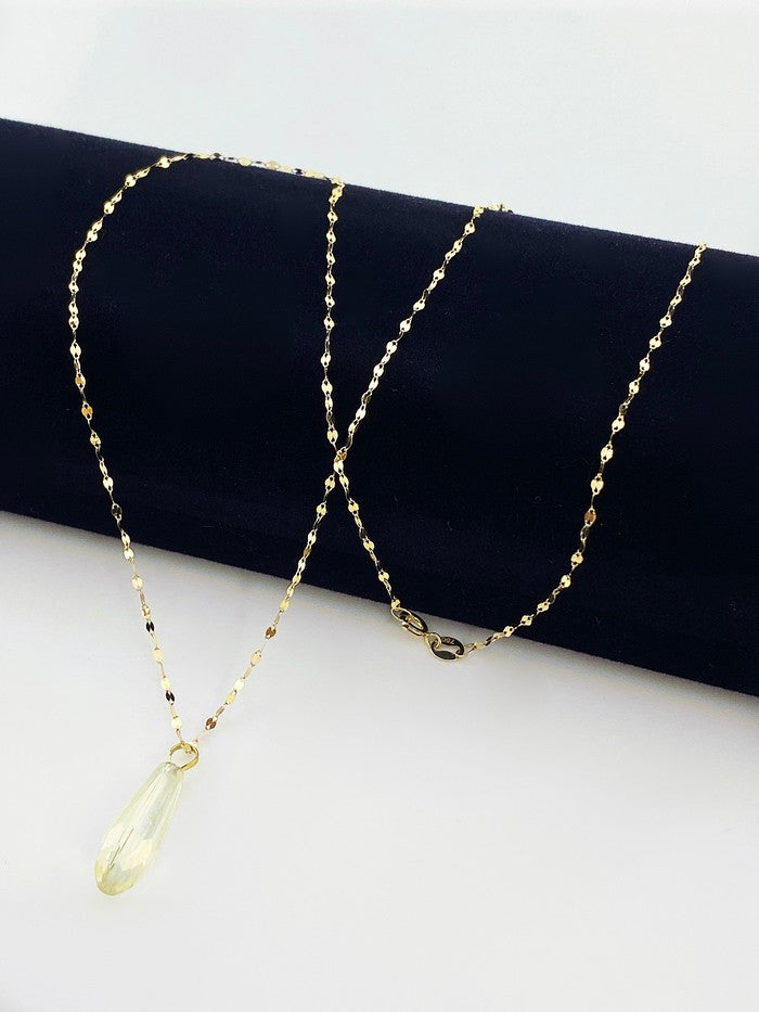 18k Real Gold Acrylic stone Necklace 1 - Embellish Gold