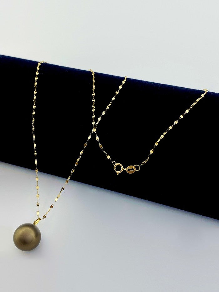 18k Real Gold Black pearl necklace - Embellish Gold