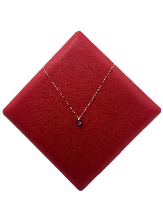 18k Real Gold Galaxy purple stone necklace - Embellish Gold