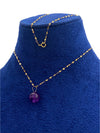 18k Real Gold Galaxy purple stone necklace - Embellish Gold
