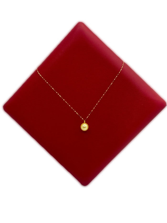 18k Real Gold Yellow Gold Pearl Necklace - Embellish Gold