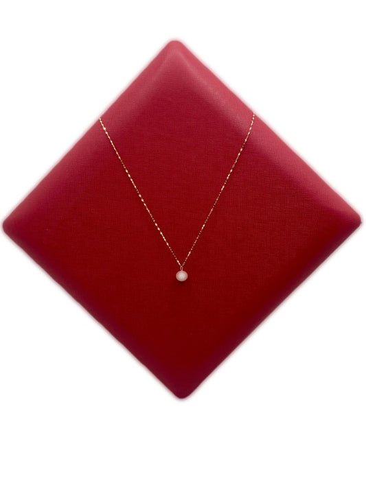 18k Real Gold Baby Pink Mirror chain necklace - Embellish Gold