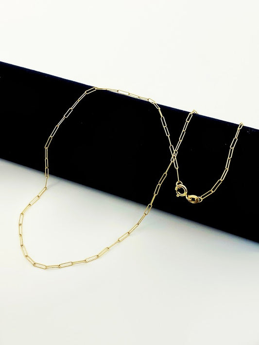 18k Real Gold paper Clip chain 2 - Embellish Gold
