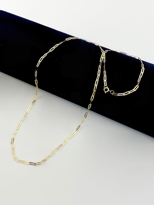 18k Real Gold Laser Paper clip chain - Embellish Gold