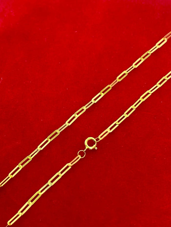 18k Real Gold Laser Paper clip chain - Embellish Gold