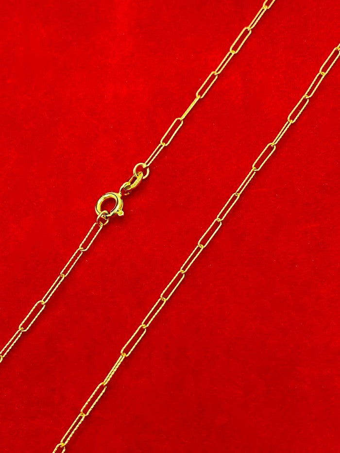 18k Real Gold paper Clip chain 2 - Embellish Gold