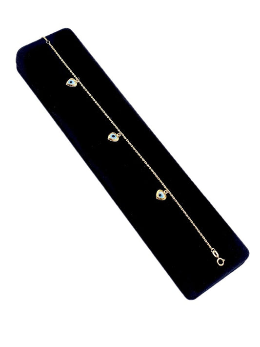 18k Real Gold Rope chain evil eye bracelet - Embellish Gold