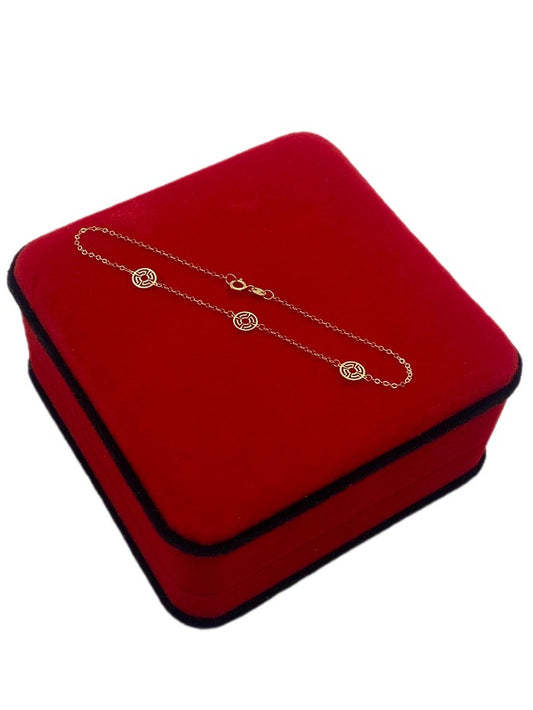 18K Real Gold Maze galaxy 3 pendant bracelet - Embellish Gold