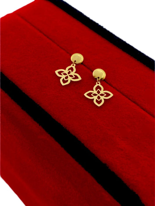 18K Real Gold Roberto flower earrings - Embellish Gold