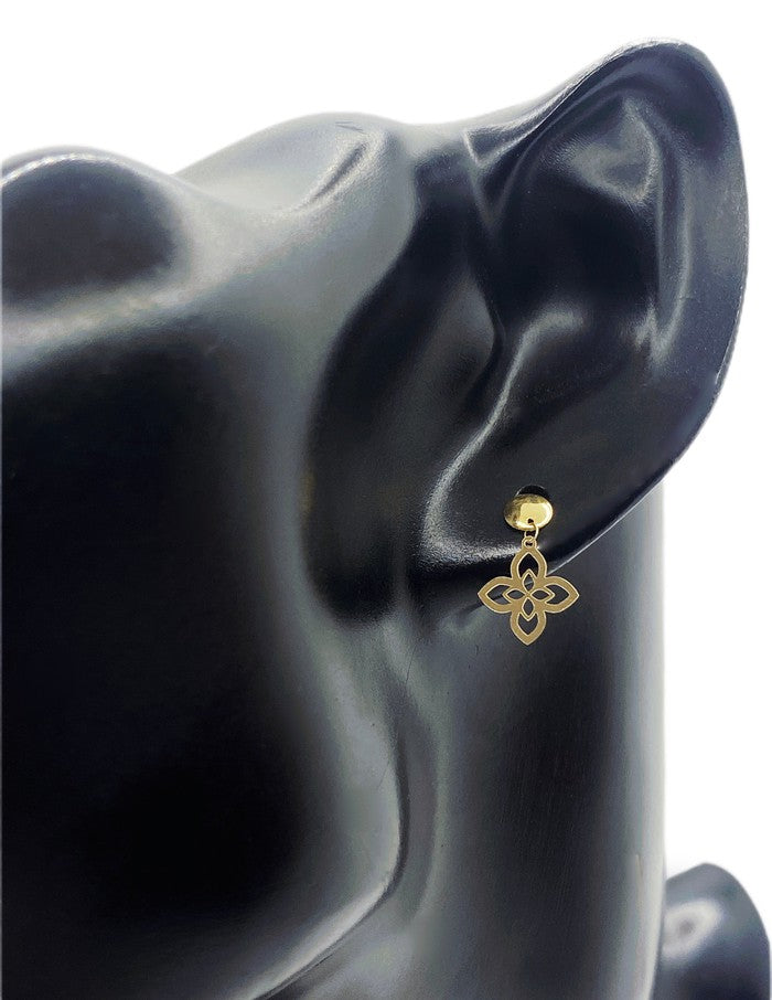 18K Real Gold Roberto flower earrings - Embellish Gold