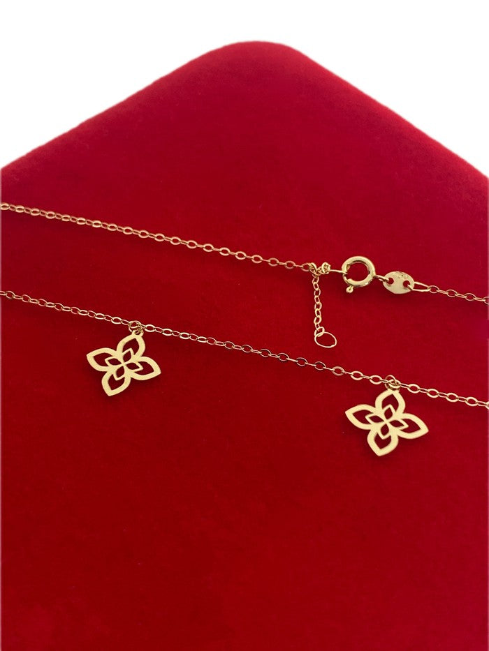 18K Real Gold 7 Roberto flower necklace - Embellish Gold