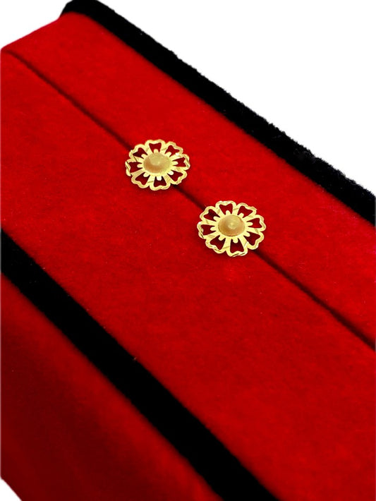 18K Real Gold Canopy flower earrings - Embellish Gold