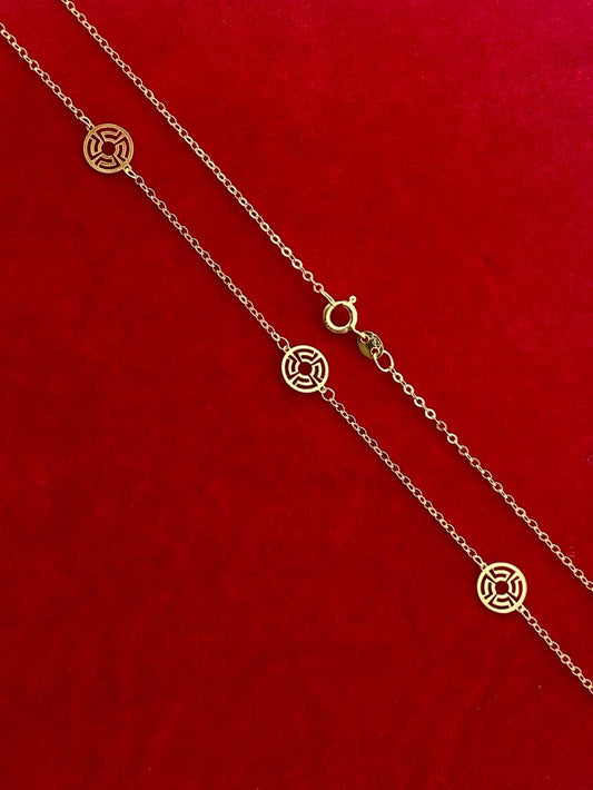 18K Real Gold Maze galaxy 5 pendant necklace - Embellish Gold