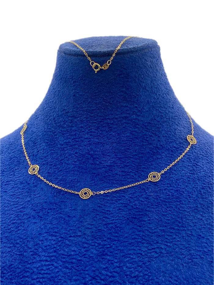 18K Real Gold Maze galaxy 5 pendant necklace - Embellish Gold