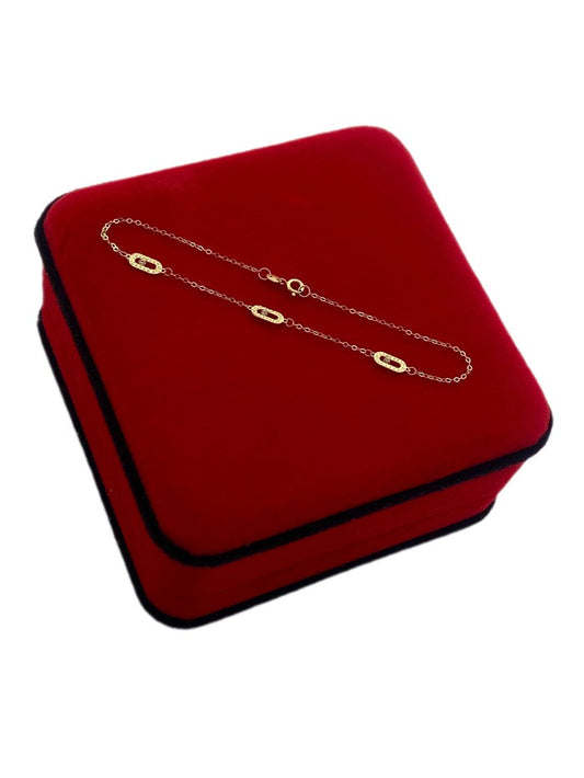 18K Real Gold Cartier stone 3 pendant bracelet - Embellish Gold