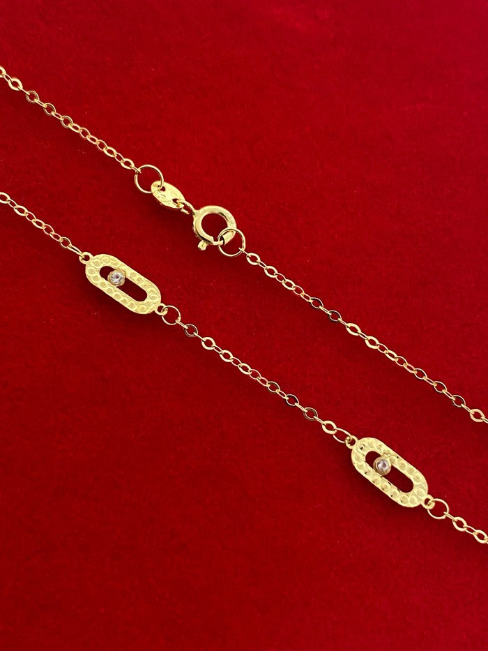 18K Real Gold Cartier stone 3 pendant bracelet - Embellish Gold