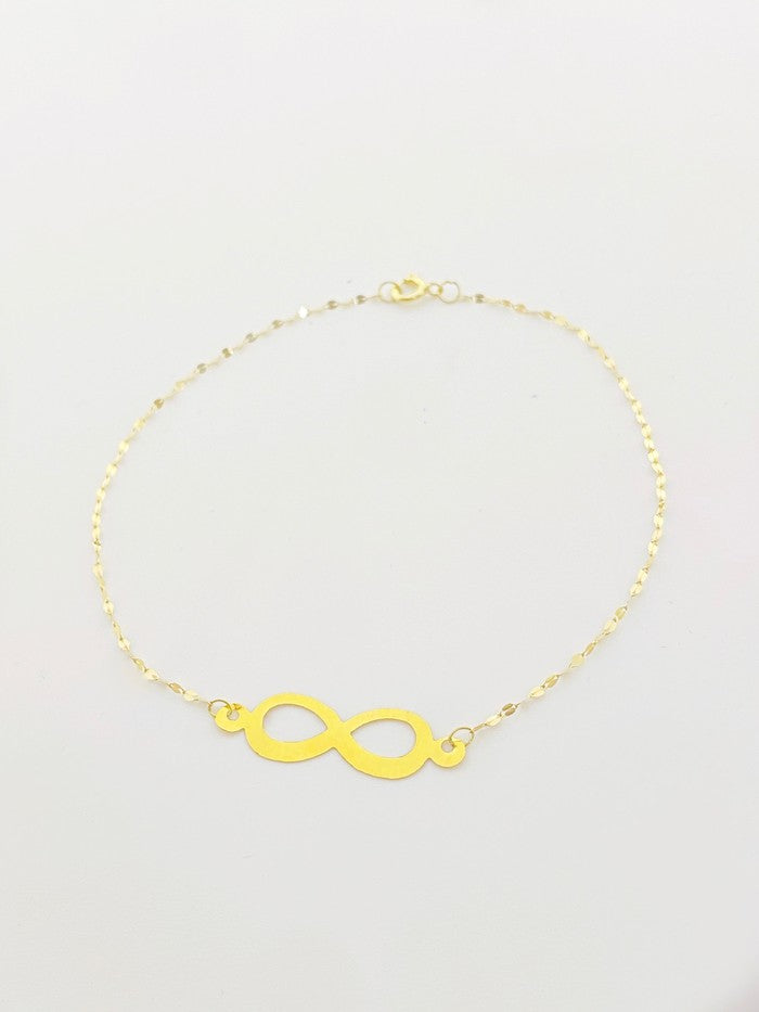 18K Real Gold Infinity Bracelet & Necklace with Mirror Chain Set - Embellish Gold
