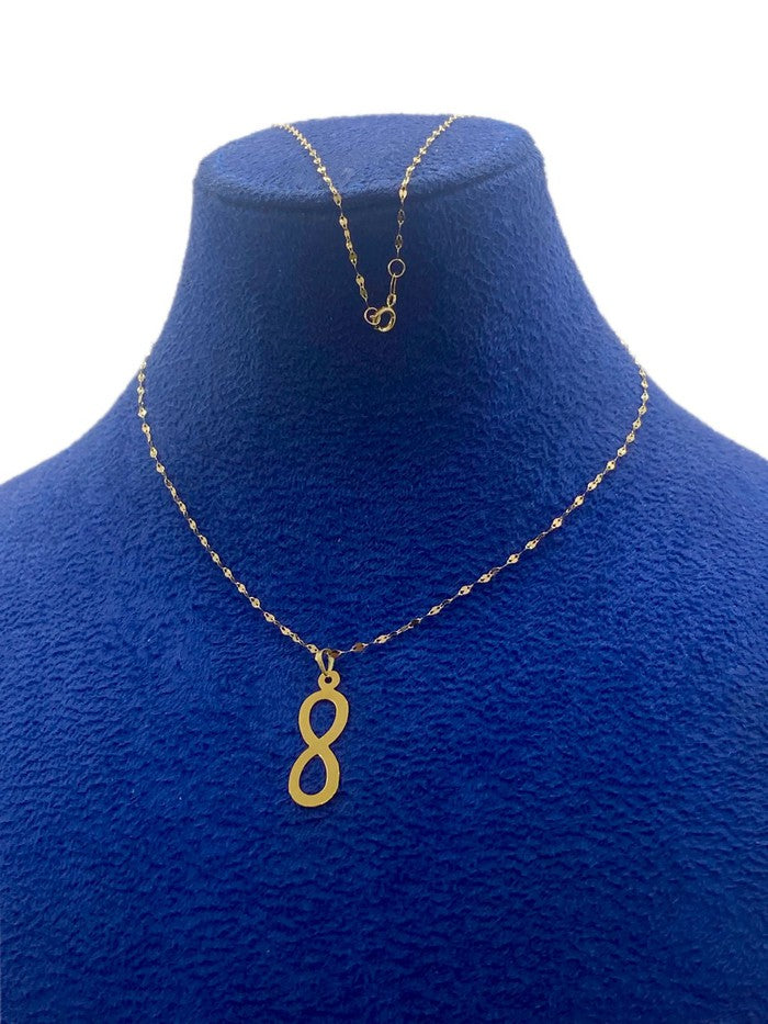 18K Real Gold Infinity Necklace in mirror chain - Embellish Gold