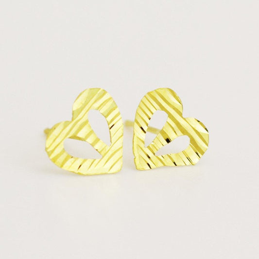 18K Real Gold Heart Earring 1.11 - Embellish Gold