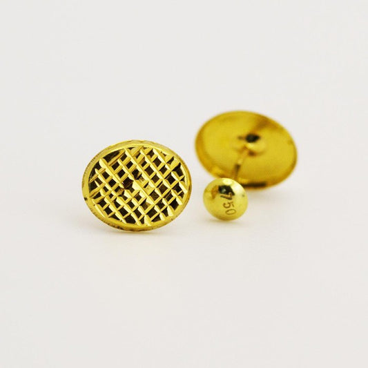 18K Gold Button Design Earrings 1.40 - Embellish Gold