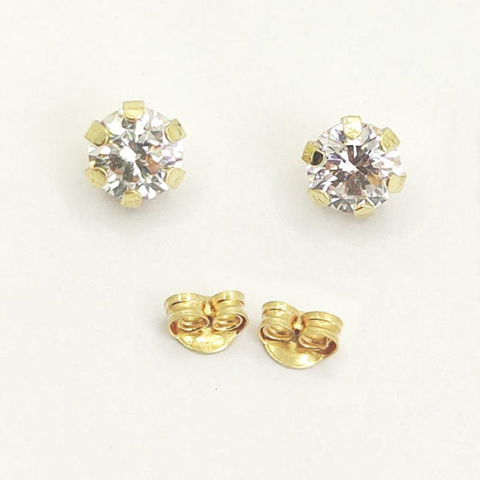 18K Real Gold Zircon Stone Earrings 1.47 - Embellish Gold