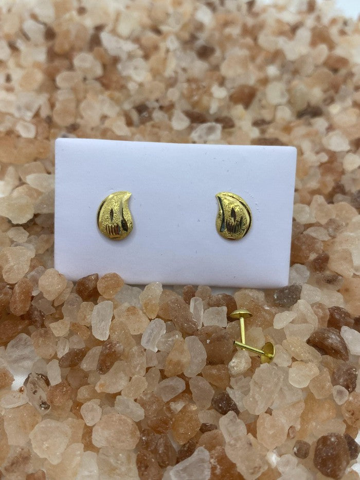 18 Karat Real Gold Earrings1.25