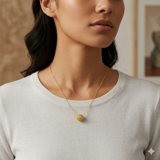 18K Real Gold Swarovski Necklace Gold