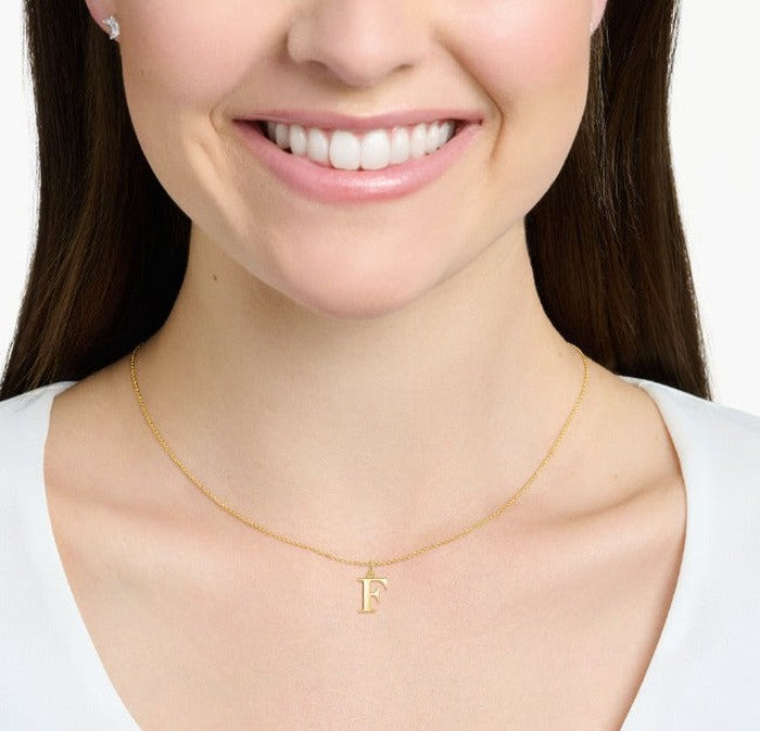 18K Real Saudi Gold Letters F Necklace 172