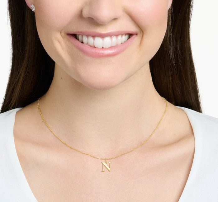 18K Real Saudi Gold Letters N Necklace 180