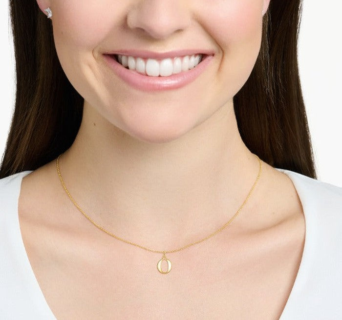 18K Real Saudi Gold Letters O Necklace 181