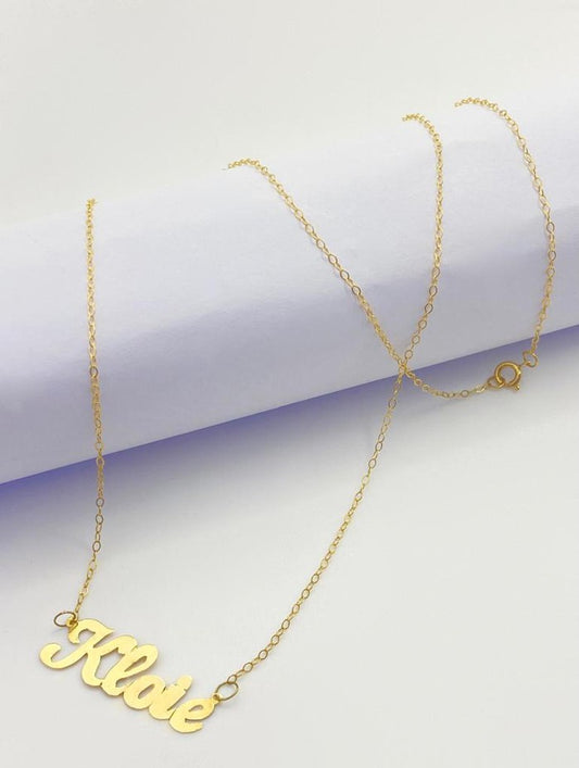 18K Real Saudi Gold Name Pendant Necklace 196 – Unique Mark in Gold Necklace for Women - Embellish Gold